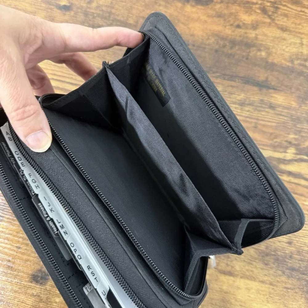 Mundi Agenda Double Zip Black NWT Organizer Planner Calculator